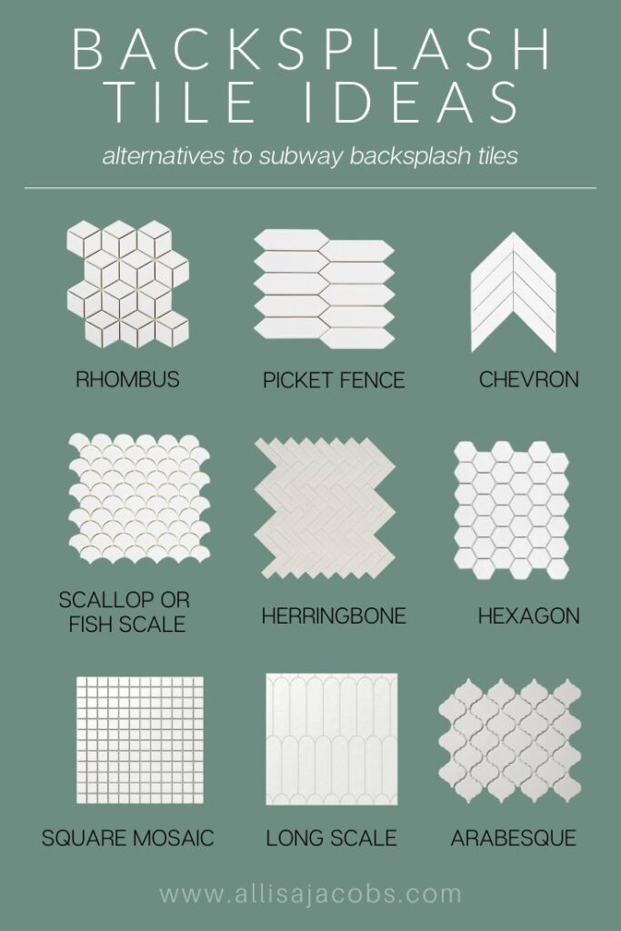 graphic with backsplash tile ideas