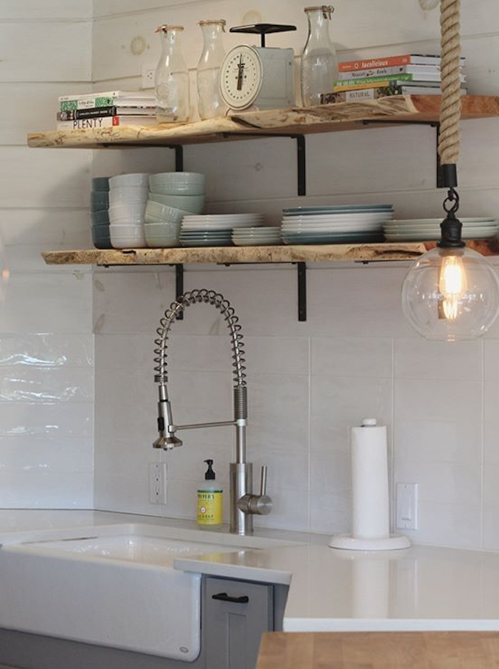 Diy Wood Shelf Tutorial, Open Shelving Kitchen Dimensions