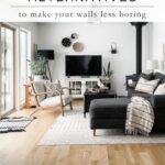 living room with text: wall art alternatives