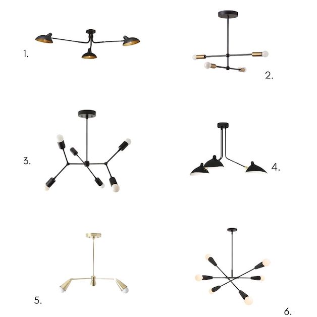 mid century chandeliers