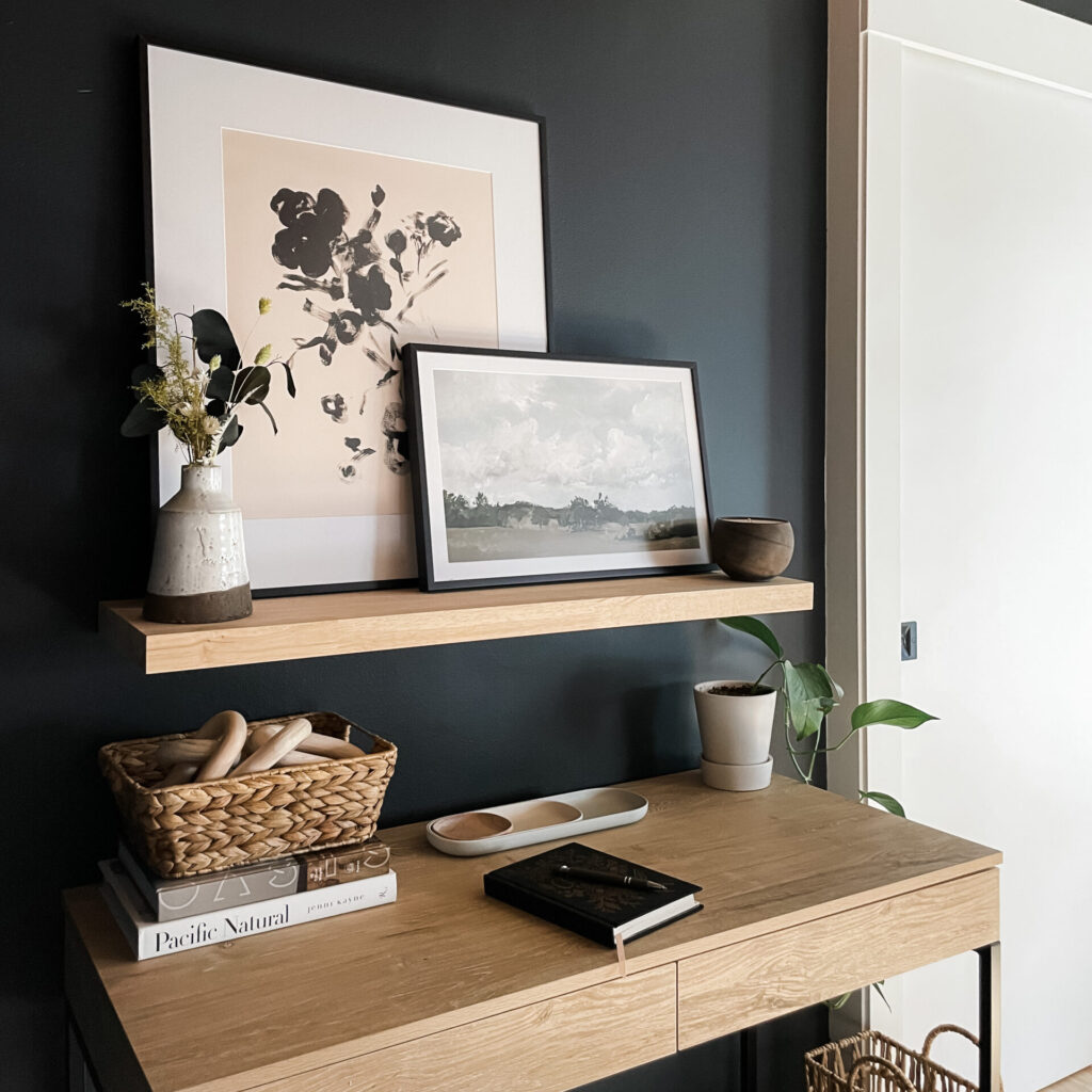 black office wall