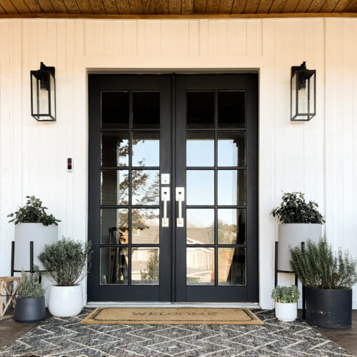 painted black front doors