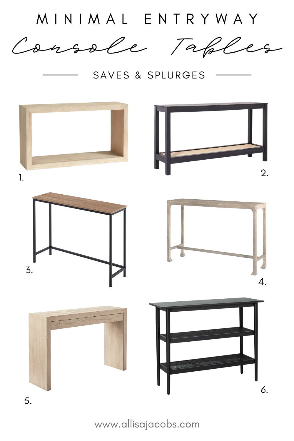Minimal sales entryway table