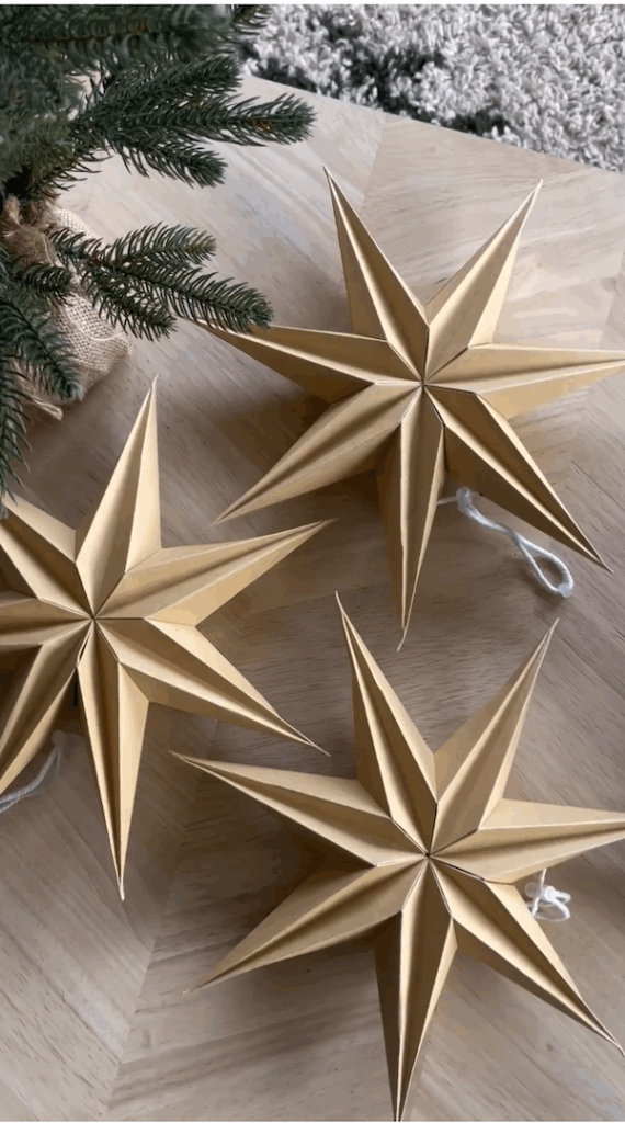 kraft paper christmas star onrnaments