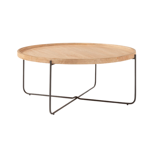 metal and wood round table