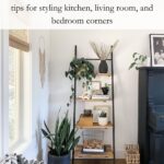 Living room corner with bookshelf and text Corner Decor Ideas