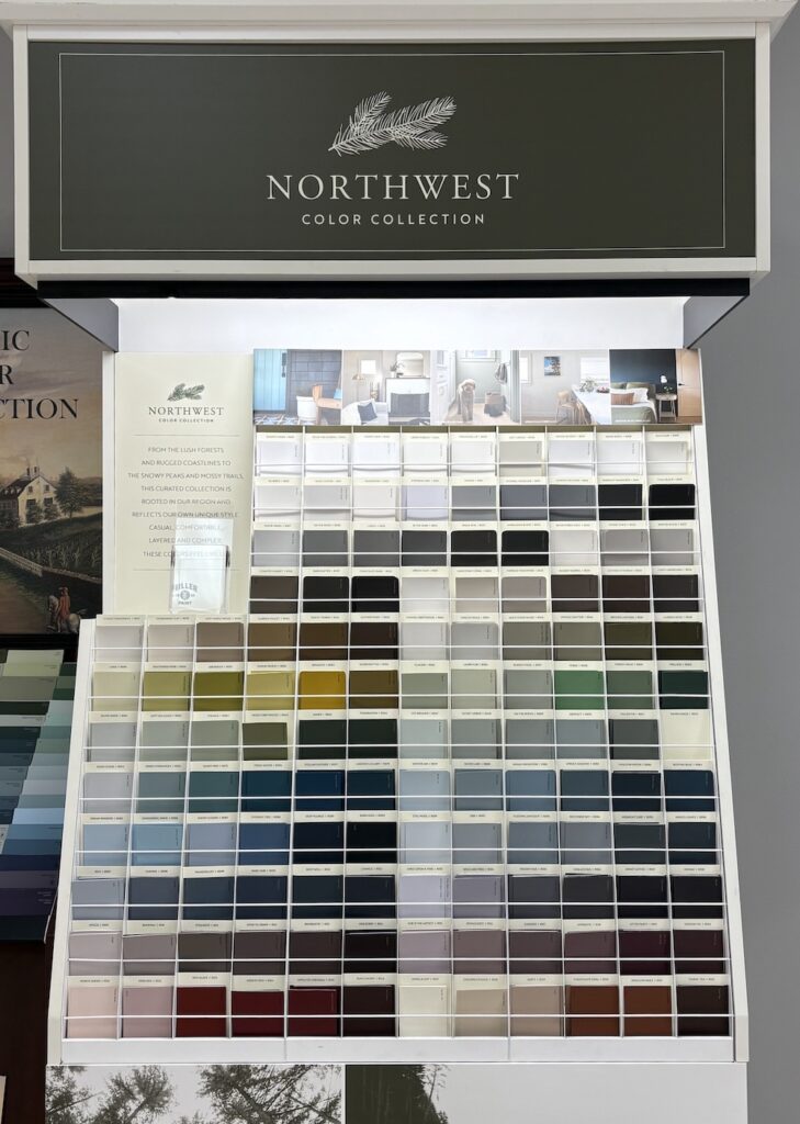 display unit of rodda miller northwest paint color collection